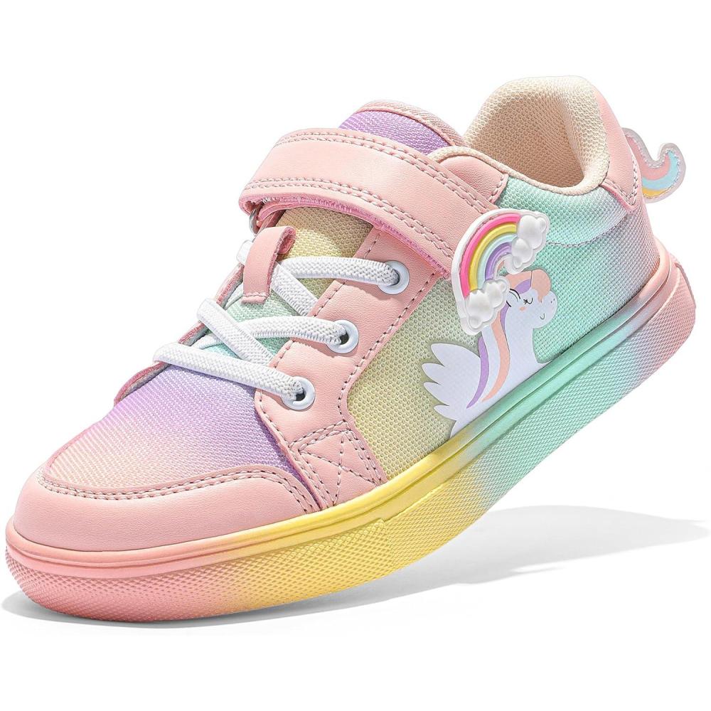 imageDREAM PAIRS Girls Shoes Toddler Sneakers Rainbow Storybook Casual School Walking Footwear for ToddlerLittle KidsRainbowPink