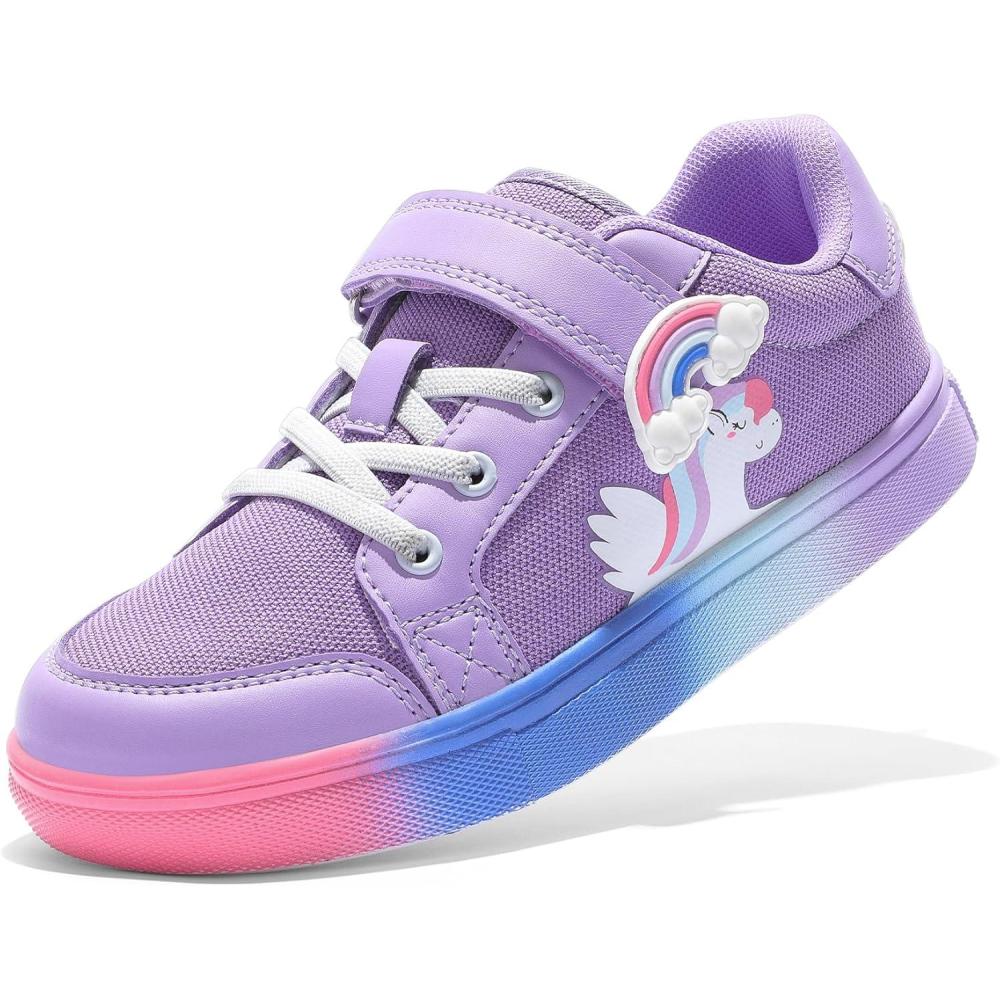 imageDREAM PAIRS Girls Shoes Toddler Sneakers Rainbow Storybook Casual School Walking Footwear for ToddlerLittle KidsRainbowPurple