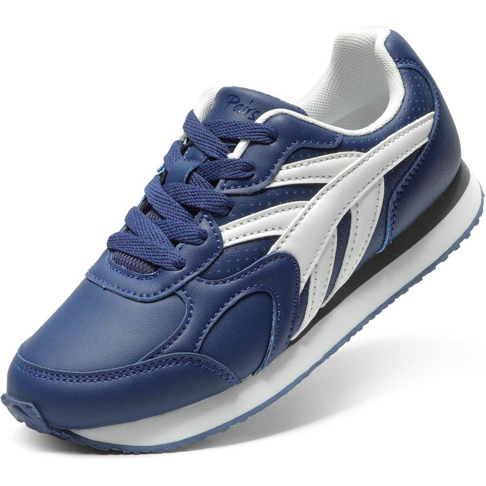 imageDREAM PAIRS Girls Sneakers Laceup Tennis Running Casual LilLegends Lightweight Classic Walking Shoes for LittleBig KidNavy