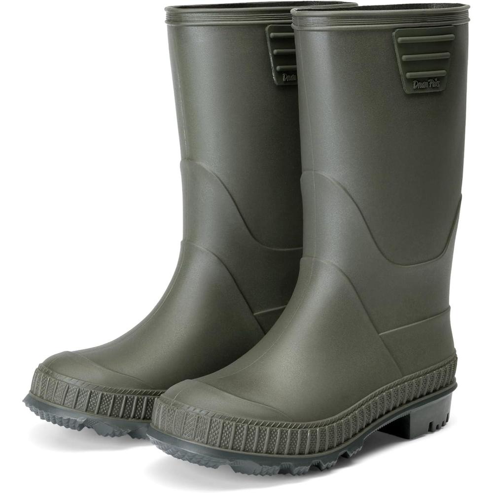 imageDREAM PAIRS Kids Rain Boots EasyOn Lightweight NonSlip Outsole for Boys ampamp Girls Outdoor Rainy Day PlayOlive