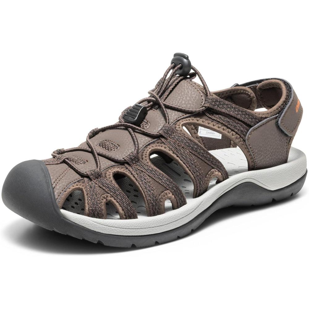 imageDREAM PAIRS Mens 160912MNEW Adventurous Summer Outdoor SandalsBrownBlackOrange