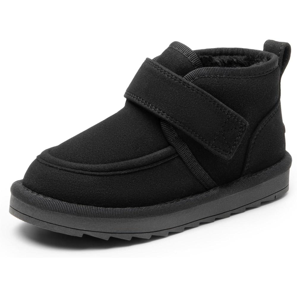 imageDREAM PAIRS Toddler Boots Boys Kids Girls Winter Warm Faux Fur Walking Ankle Boots FuzzyGo Kids Cozy Tap ShoesBlack