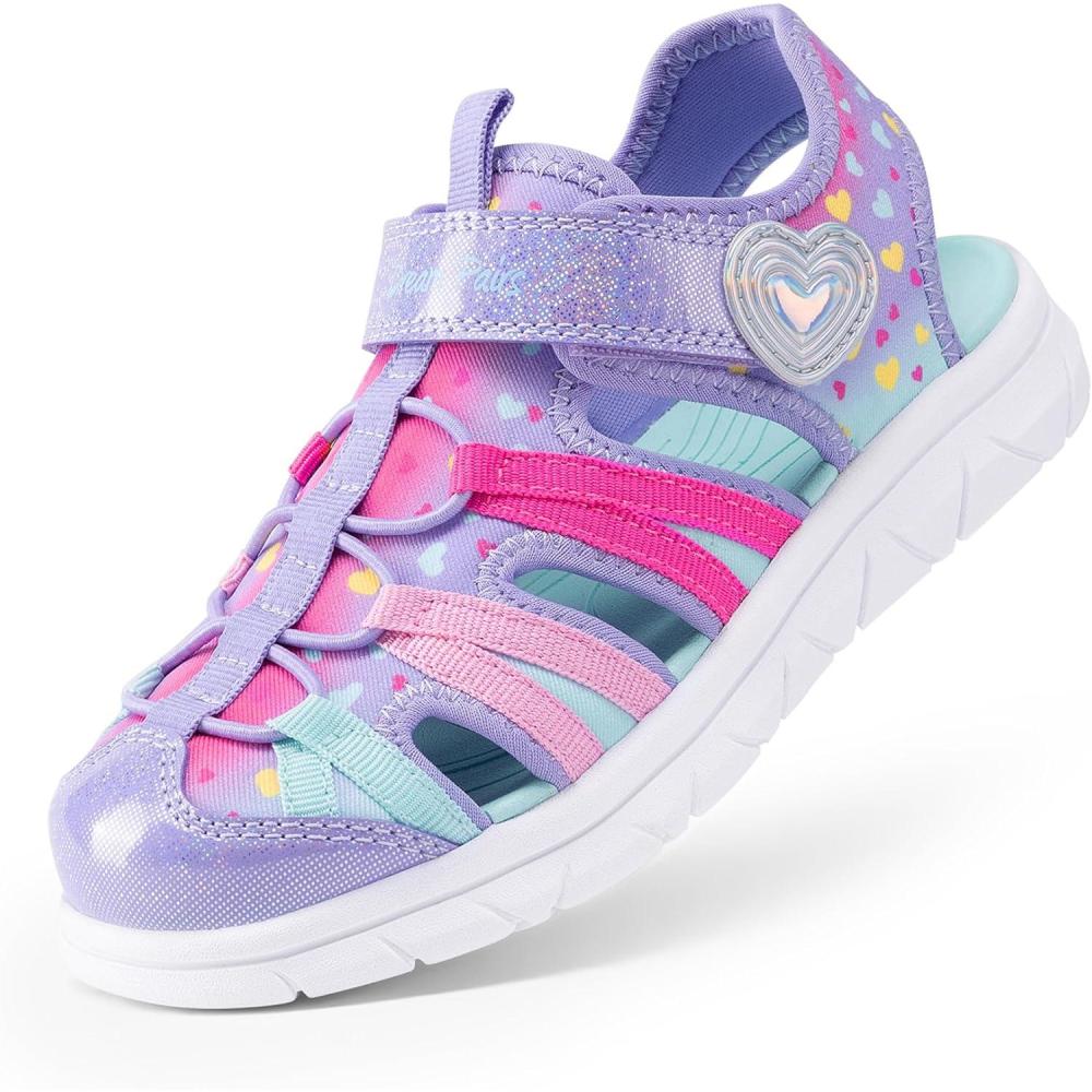 imageDREAM PAIRS Toddler Boys Girls Sport Sandals Cute Breathable Lightweight Outdoor Play Casual Closed Toe Hook and Loop for Toddlers ampamp Little KidsPurple