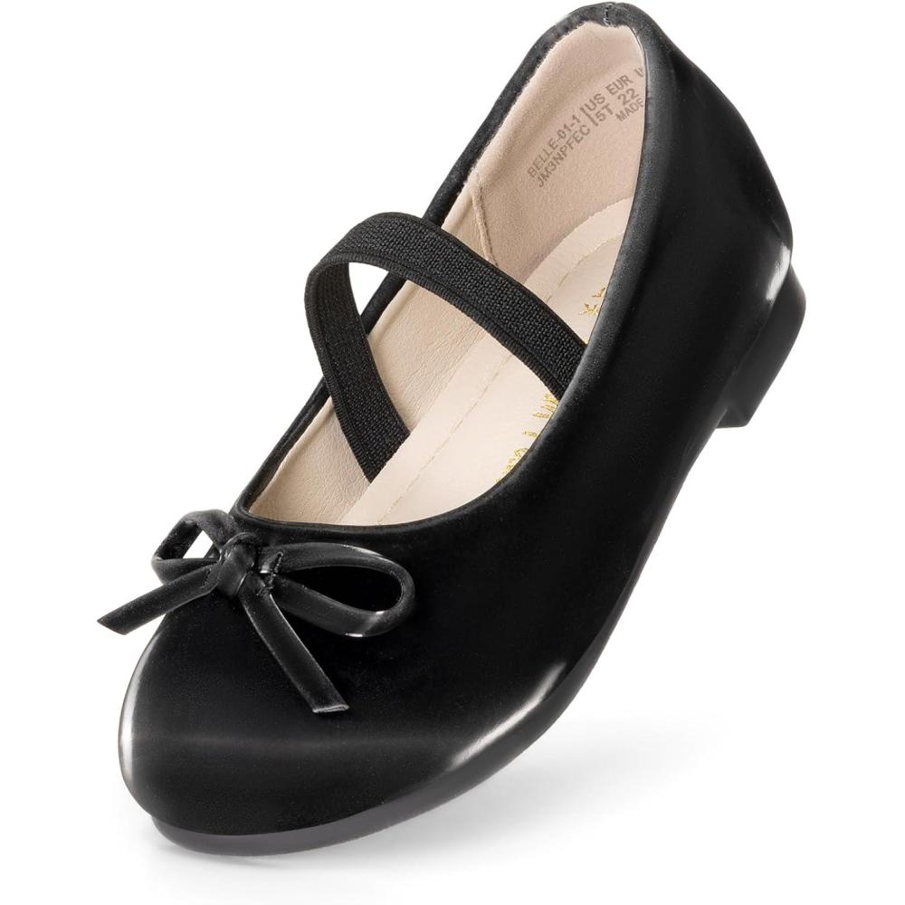 imageDREAM PAIRS Toddler Girls Dress Shoes Party Wedding Flower Girl Ballet FlatsAll Black