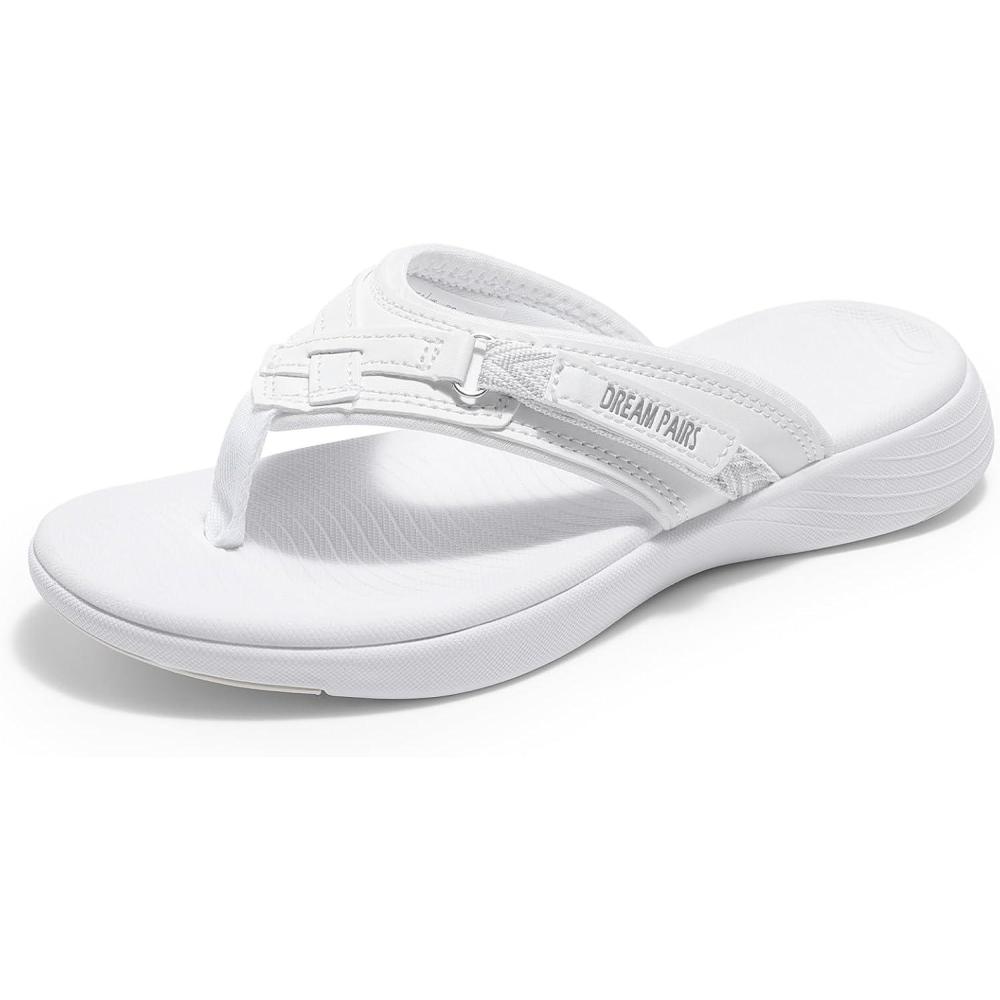 imageDREAM PAIRS Womens Arch Support Flip Flops Comfortable Thong SandalsWhite