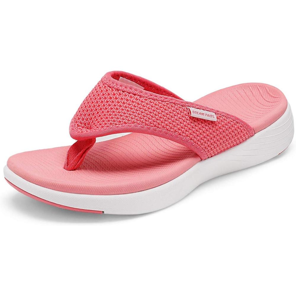 imageDREAM PAIRS Womens Arch Support Soft Cushion Flip Flops Thong SandalsWatermelonRed