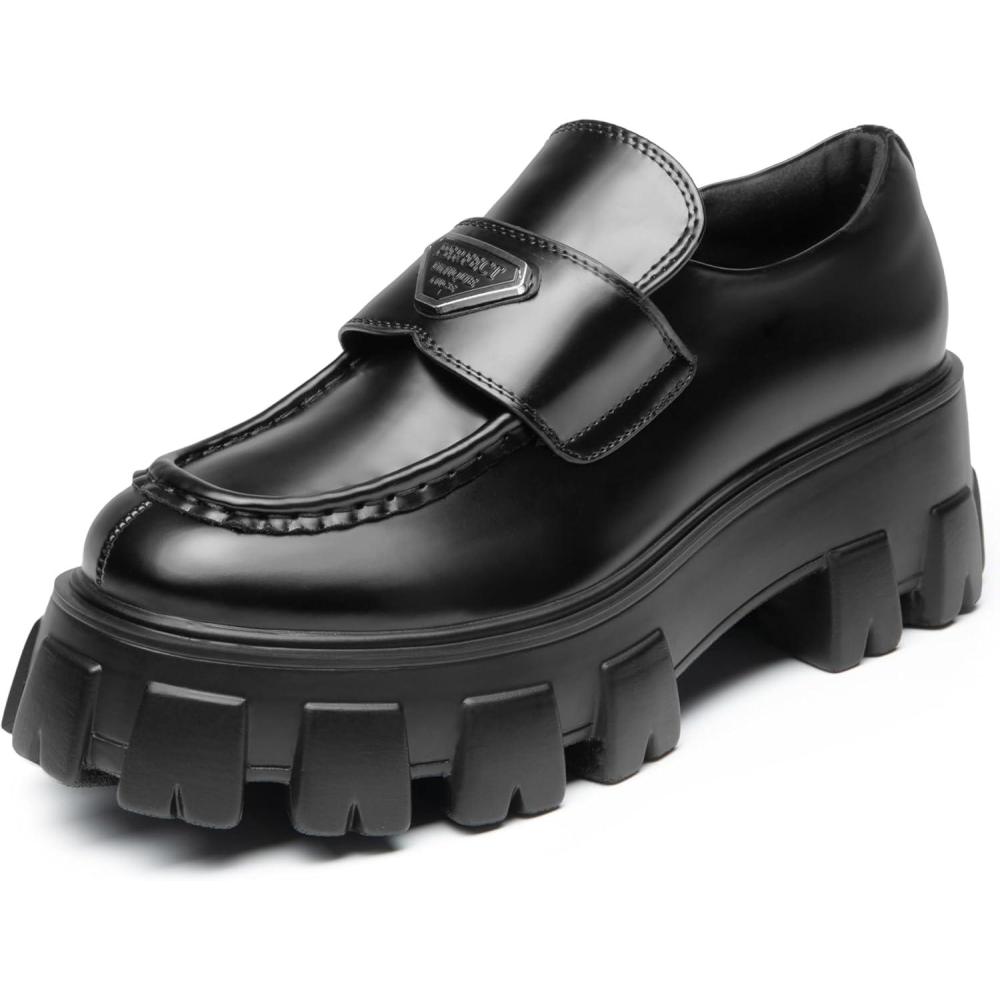 imageDREAM PAIRS Womens Chunky Loafers Platform Comfortable SlipOn Dressy Business Casual Fashion Outfit Loafer ShoesBlack