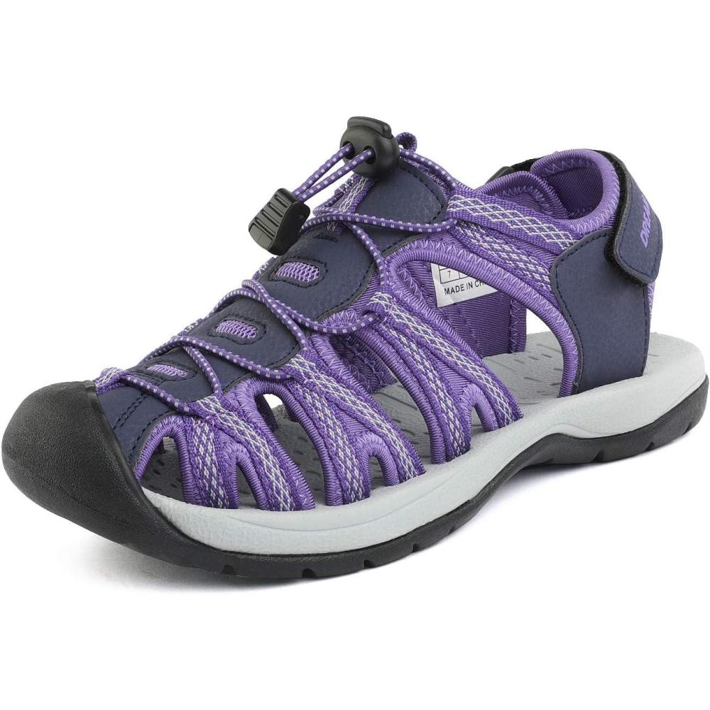 imageDREAM PAIRS Womens Closed Toe Hiking Summer Outdoor Sport Athletic SandalsPurple