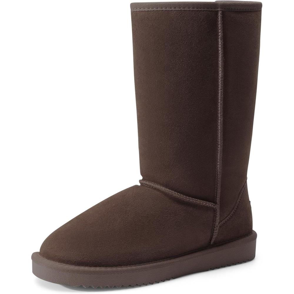 imageDREAM PAIRS Womens Hightop Winter Snow Boots Faux Fur Lining Pull on Warm Comfortable Outdoor Booties Shoes for Women FuzzyClassicBrown