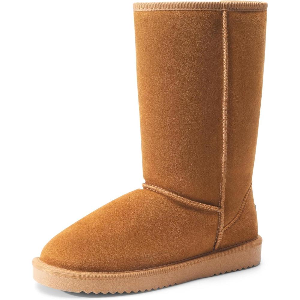 imageDREAM PAIRS Womens Hightop Winter Snow Boots Faux Fur Lining Pull on Warm Comfortable Outdoor Booties Shoes for Women FuzzyClassicChesnut