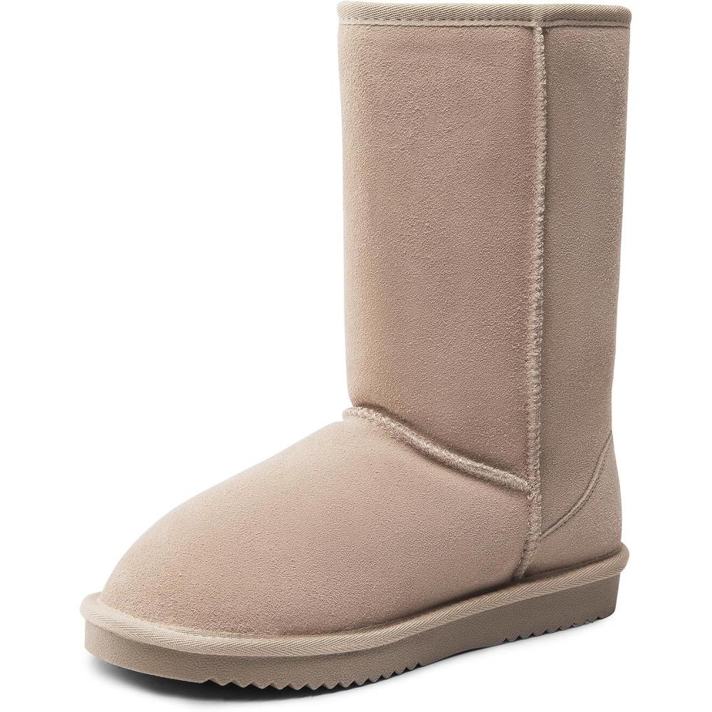 imageDREAM PAIRS Womens Hightop Winter Snow Boots Faux Fur Lining Pull on Warm Comfortable Outdoor Booties Shoes for Women FuzzyClassicSand