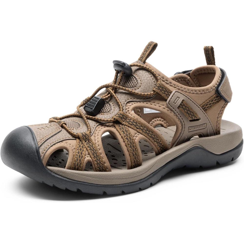 imageDREAM PAIRS Womens Hiking Sandals Adventurous Summer Sports Shoes OutdoorKhaki