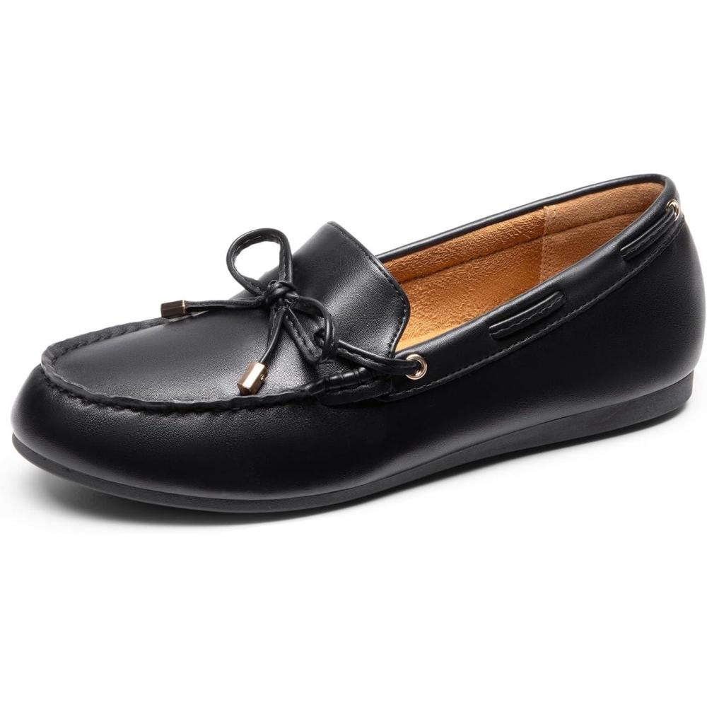imageDREAM PAIRS Womens Loafers Comfortable Dressy Slipon Business Casual Work Shoes BowKnot Office Driving Round Toe Flats LoafersBlack