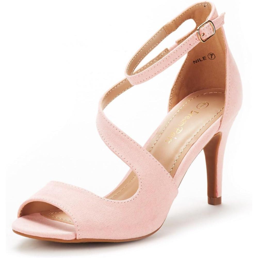 imageDREAM PAIRS Womens NILE Fashion Stilettos Open Toe Pump Heel SandalsPink