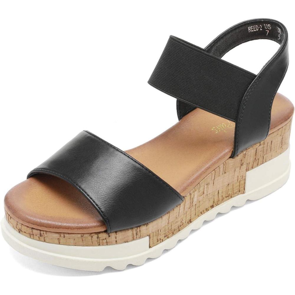 imageDREAM PAIRS Womens Open Toe Casual Platform SandalsBlack