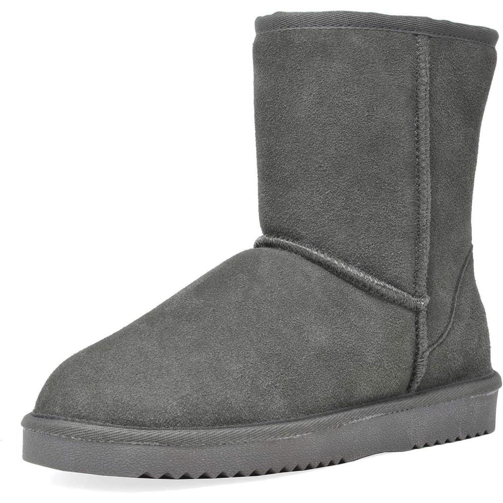 imageDREAM PAIRS Womens ShortyNew Mid Calf Winter Snow BootsGreyclassic