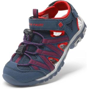 DREAM PAIRS Boys Girls Closed-Toe Outdoor Summer Sport Sandals for Little/Big Kid(Blue/Grey/Red)