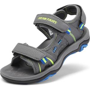 DREAM PAIRS Boys Girls Fashion Athletic Summer Sports Sandals(Toddler/Little Kid/Big Kid)(Dark/Grey/Neon/Green/Blue)