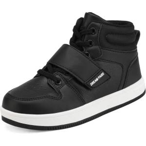 DREAM PAIRS Boys Girls High Top Sneaker LilLegends Skyhigh Basketball Shoes(Black)