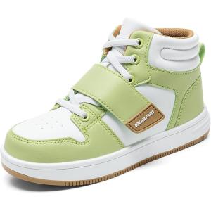 DREAM PAIRS Boys Girls High Top Sneaker LilLegends Skyhigh Basketball Shoes(Green)