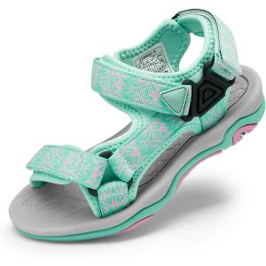 DREAM PAIRS Boys Girls Sandals Kids Adventurous Light-Weight Adjustable Straps Summer Sandals (Toddler/Little Kid/Big Kid)(Mint/Pink)