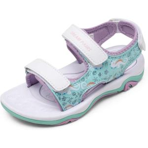 DREAM PAIRS Boys Girls Sandals Summer Outdoor Athletic Kids Sport Water Shoes for Toddler/Little Kid(Blue/Purple/Hippocampus)
