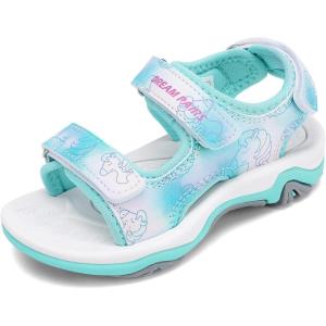 DREAM PAIRS Boys Girls Sandals Summer Outdoor Athletic Kids Sport Water Shoes for Toddler/Little Kid(Light Blue-pu)