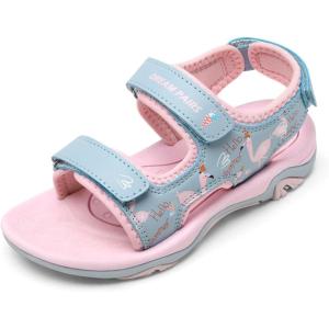 DREAM PAIRS Boys Girls Sandals Summer Outdoor Athletic Kids Sport Water Shoes for Toddler/Little Kid(Pink/Blue/Flamingo)