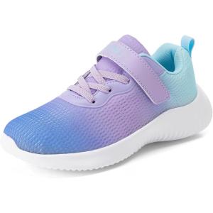 DREAM PAIRS Boys Girls Shoes Kids Tennis EZ-Ons FunRun Breathable Running Athletic Sport Sneakers(Purple/Blue)