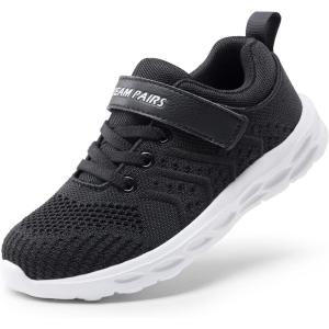 DREAM PAIRS Boys Girls Shoes Kids Tennis Footwear EZ-Ons GoGetters Running Athletic School Sneakers for Little/Big Kid(Black)