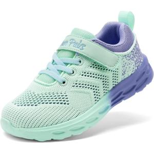 DREAM PAIRS Boys Girls Shoes Kids Tennis Footwear EZ-Ons GoGetters Running Athletic School Sneakers for Little/Big Kid(Mint Green/Purple)