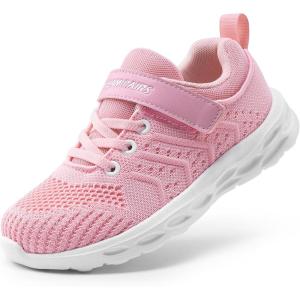 DREAM PAIRS Boys Girls Shoes Kids Tennis Footwear EZ-Ons GoGetters Running Athletic School Sneakers for Little/Big Kid(Pink)