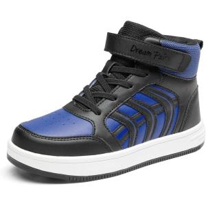 DREAM PAIRS Boys Girls Sneaker High Top Basketball Shoes Kids LilLegends JuniorFly Jumpers Sports Shoes for Athletic School Gym(Blue/Black)