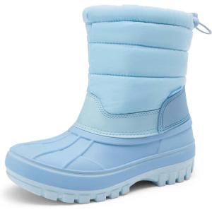 DREAM PAIRS Boys Girls Snow Boots Water-Resistant Outdoor Warm Cozy Anti-Slip Mid Calf Faux Fur Lining Winter Shoes for Toddler/Little/Big Kids(Blue)
