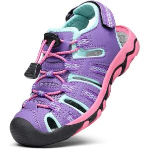 DREAM PAIRS Boys Girls Summer Outdoor Athletic Sport Sandals Walking Hiking Hook and Loop Adjustable Multicolor for Toddler/Little/Big Kids(Lavender/Baby/Blue/Fuchsia)