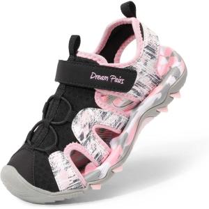 DREAM PAIRS Boys Girls Summer Outdoor Athletic Sport Sandals for Toddler/Little/Big Kid(Pink/Black)