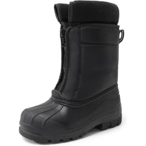 DREAM PAIRS Boys Girls Waterproof Winter Snow Boots for Little/Big Kids(Black)