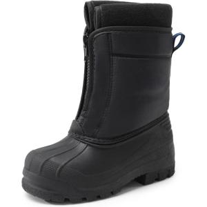 DREAM PAIRS Boys Girls Waterproof Winter Snow Boots for Little/Big Kids(Black/Royal)