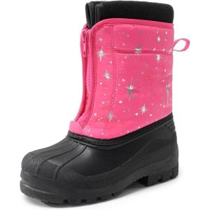 DREAM PAIRS Boys Girls Waterproof Winter Snow Boots for Little/Big Kids(Fuchsia/Multi)
