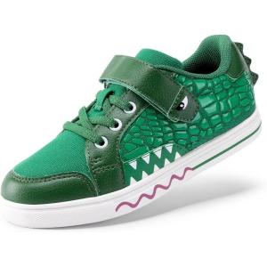 DREAM PAIRS Boys Sneakers Little Kids Toddler Shoes Storybook Causal Walking Shoes Non-Slip with Hook and Loop(Green)