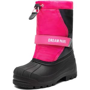 DREAM PAIRS Boys & Girls Mid Calf Water-Resistant Winter Snow Boots for Toddler/Little/Big Kid(Hot Pink)