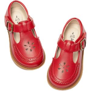 DREAM PAIRS Girl Mary Jane Dress Shoes – Ballet Flats for Girl School Uniform Shoes for Toddler Little Girls(Red)