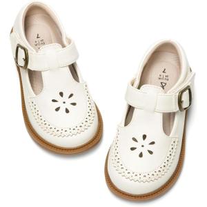 DREAM PAIRS Girl Mary Jane Dress Shoes – Ballet Flats for Girl School Uniform Shoes for Toddler Little Girls(White)