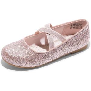 DREAM PAIRS Girls Ballerina Dress Shoes Mary Jane Flats(Pink)