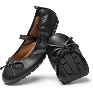DREAM PAIRS Girls Ballet Flats Dress Shoes Mary Janes Ballerina Shoes(Black)