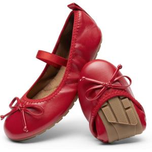 DREAM PAIRS Girls Ballet Flats Dress Shoes Mary Janes Ballerina Shoes(Red)