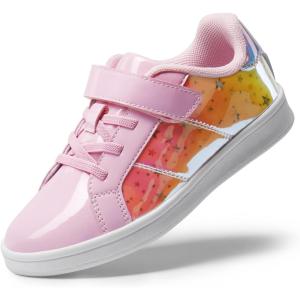DREAM PAIRS Girls Boys Sneakers Tennis School Shoes Casual Walking Storybook Footwear for Little/Big Kids(Pink)
