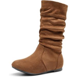 DREAM PAIRS Girl’s Faux Fur Lined Knee High Winter Riding Boots(Toddler/Little Kid/Big Kid)(Blvd-tan)