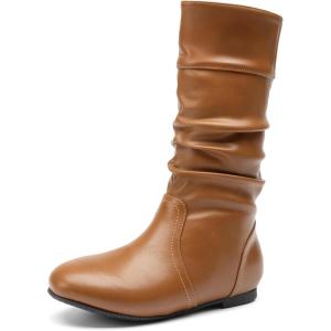 DREAM PAIRS Girl’s Faux Fur Lined Knee High Winter Riding Boots(Toddler/Little Kid/Big Kid)(Tan-pu)