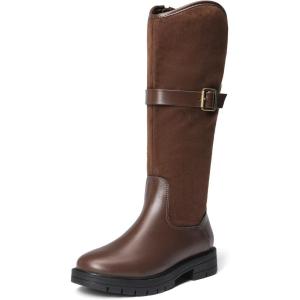 DREAM PAIRS Girls Knee High Buckle Fashion Riding Boots Little Kid/Big Kid(Brown)